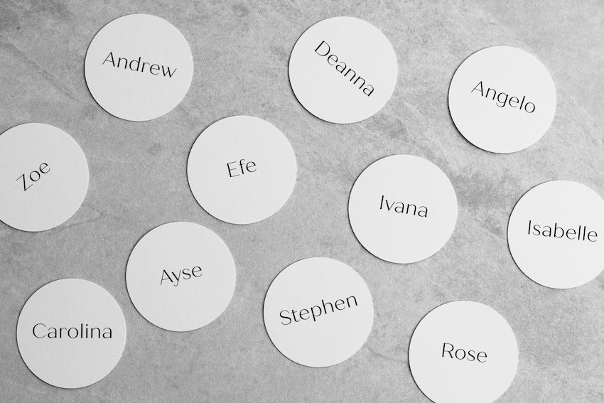 Round Place Cards